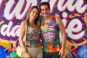 Fábio Garcia e Marcella Marchetti caem na folia no Turma da Laje