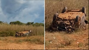 Dois jovens de 25 e 29 anos morrem após carro capotar em rodovia estadual