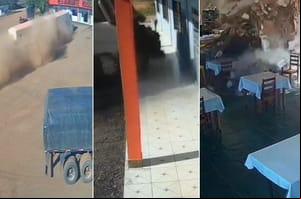 Caminhão desgovernado destrói restaurante às margens da BR-174 em MT; veja vídeo