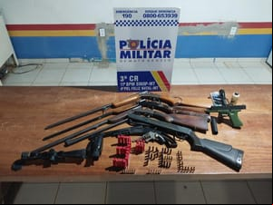 Polícia Militar prende homem por tentativa de feminicídio, apreende armas e 104 munições