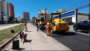 Obras do BRT avançam com recapeamento da Avenida do A
